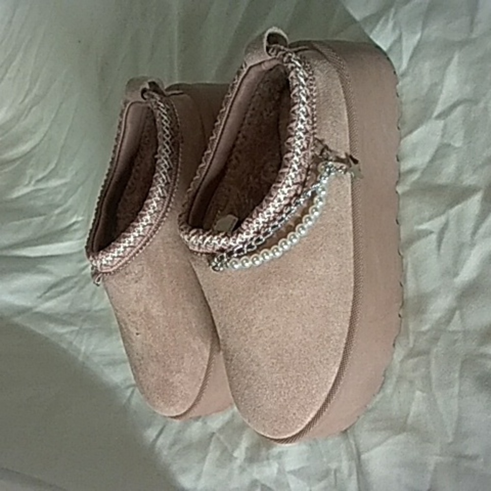 Olivia And Kate Pink Suede Slip-On Shoes